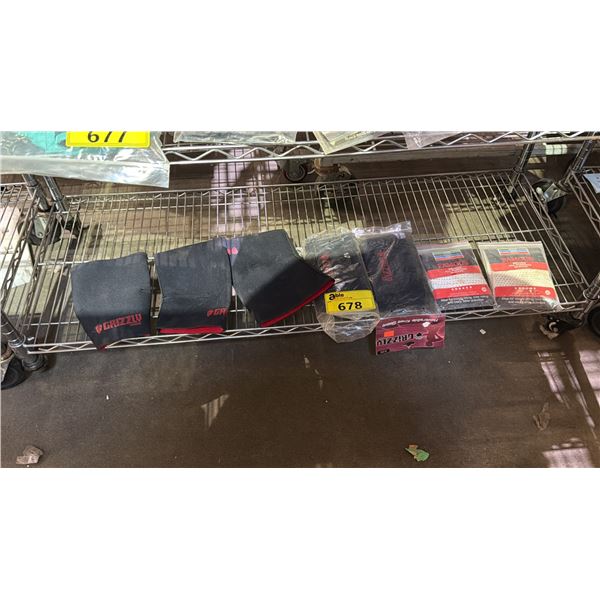 SHELF OF REVERSIBLE KNEE SLEEVES AND GLOVES