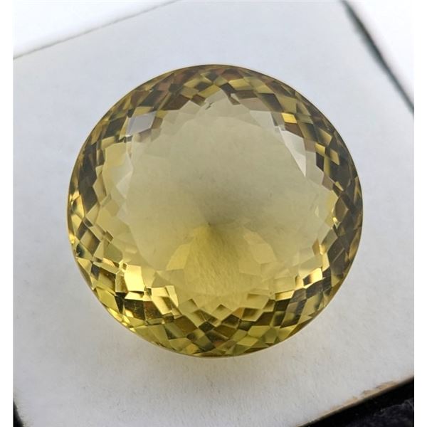 66.18 CT CERTIFIED LEMON QUARTZ GEMSTONE ($5,955 APPRAISAL)