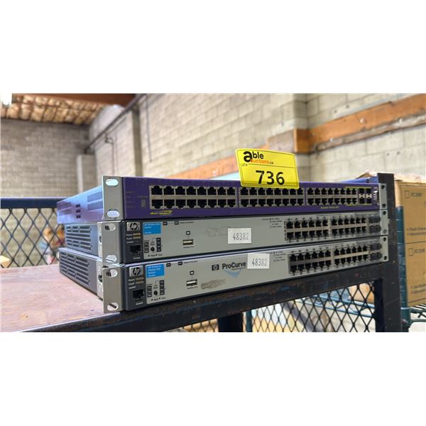 (2) HP PRO CURVE AND EXTREME NETWORKS NETWORK SWITCHES