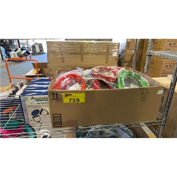 *NEW* BOX OF PROGRESSION FITNESS TUBING AND EXCHANGE HANDLES