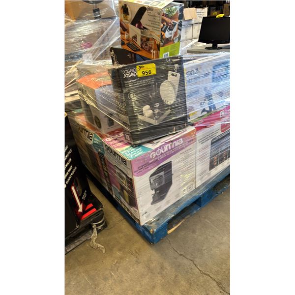 PALLET OF HOUSEHOLD ITEMS: GOURMIA ICE CREAM & FROZEN DRINK MAKER, TRAMONTINA CAST IRON SET,