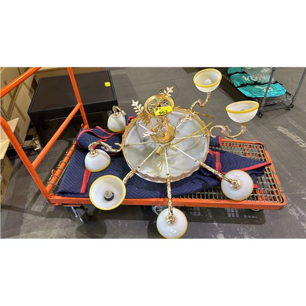 LARGE ALABASTER GLASS CHANDELIER