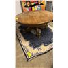 Image 1 : 42" DIAMETER WOOD ROUND PEDESTAL COFFEE TABLE