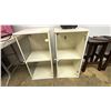 Image 1 : PAIR OF WHITE WOOD GLASS STORAGE DISPLAY CABINETS