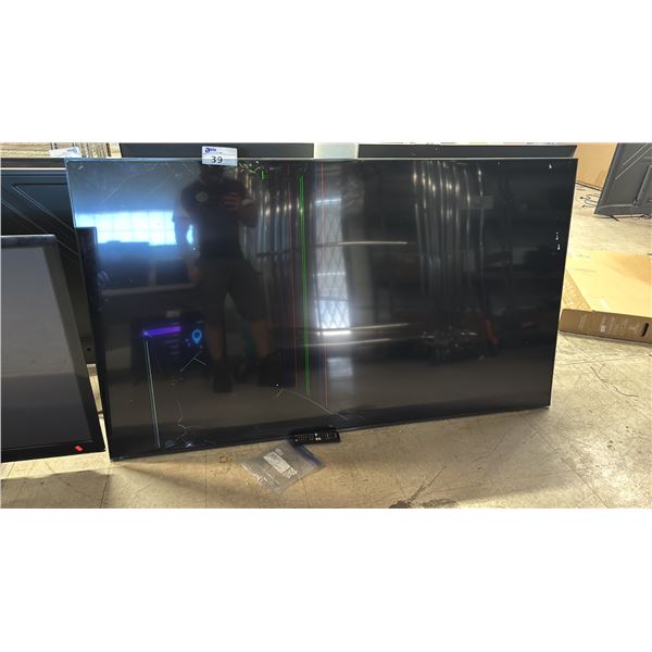 SAMSUNG 75" Q60A QLED 4K SMART TV WITH REMOTE *SCREEN BADLY DAMAGED/NO STAND*