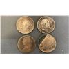 Image 2 : (1) 1861 GREAT BRITAIN BRONZE LARGE PENNY & (3) EARLY 1900S GREAT BRITAIN BRONZE LARGE PENNIES