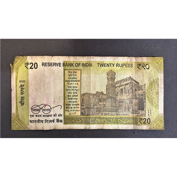 20 RUPEE BANKNOTE FROM THE MAHATMA GHANDI NEW SERIES