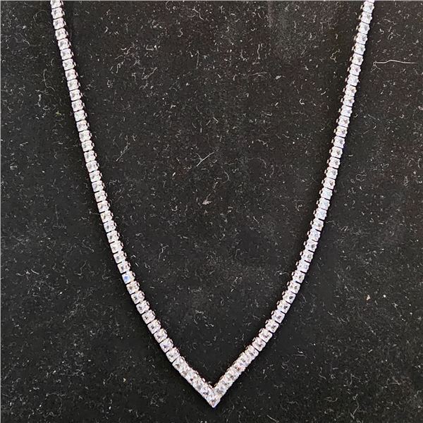 *NEW* PLATINUM PLATED 2.5MM SIMULATED DIAMOND (CZ) NECKLACE - 18" LONG