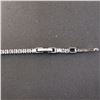 Image 3 : *NEW* PLATINUM PLATED 2.5MM PRINCESS CUT SIMULATED DIAMOND (CZ) TENNIS BRACELET: ADJUSTABLE 7"-7.5"L