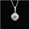 Image 3 : *NEW* 925 SILVER 2 CT MOISSANITE LAB DIAMOND WAVE HALO NECKLACE: 16"-18" LONG