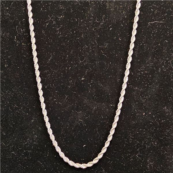 *NEW* 925 SILVER 3MM TWISTED ROPE NECKLACE: 22.5" LONG: .925 STERLING SILVER WITH GOLD OVERLAY
