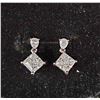 Image 2 : *NEW* .925 SILVER PRINCESS CUT MOISSANITE LAB DIAMOND DANGLE EARRINGS: 1 CT EACH