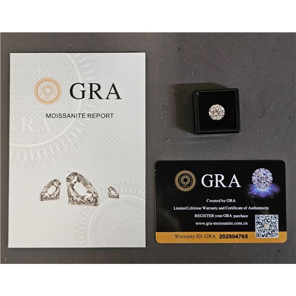 *NEW* 4CT ROUND BRILLIANT CUT MOISSANITE LAB DIAMOND: GH, VVS1, GRA REPORT