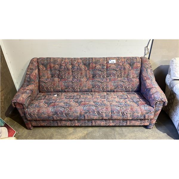 FABRIC UPHOLSTERED SOFA WITH TUFTED CUSHIONS & BACK