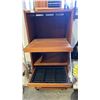 Image 4 : VINTAGE WOOD 3-TIER MEDIA STORAGE CABINET WITH PULL-OUT SHELVES