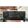 Image 2 : METAL STORAGE RACK & CONTENTS: SONY DUAL CASSETTE PLAYER, CABLEFLEX EXERCISE MACHINE, WINE RACK &