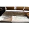 Image 2 : SHELF OF ASSORTED GLASS & METAL SERVING DISHES