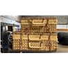 Image 2 : SHELF OF WICKER BASKETS, PVC COATED WIRE MESH , DARK GREY CARPET RUNNER & MORE