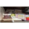 Image 4 : SHELF OF ASSORTED TOOLS, RIFLE CLEANING KIT, UNFRAMED ART & MORE