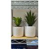 Image 2 : (4) SETS OF 2 IMPRESSA ARTIFICIAL SUCCULENT PLANTS WITH BAMBOO TRAYS
