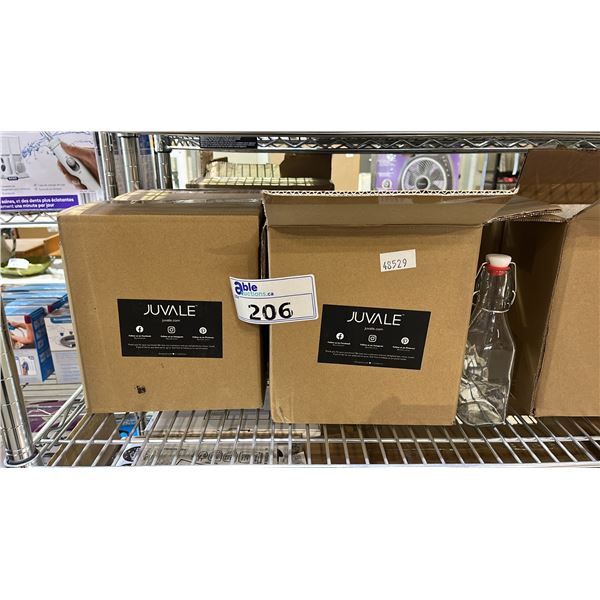 (4) BOXES OF JUVALE SWING TOP GLASS BOTTLES