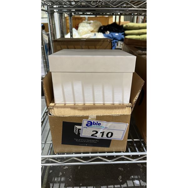 (3) SETS OF 4 STOCK ROOM+ WHITE LIDDED BOXES