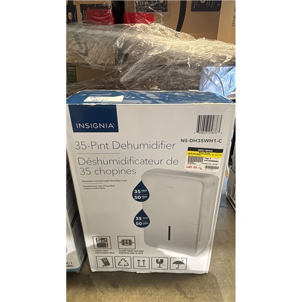 INSIGNIA 35-PINT DEHUMIDIFIER - IN BOX - *WORKING CONDITION UNKNOWN/MAY BE MISSING PARTS AND OR