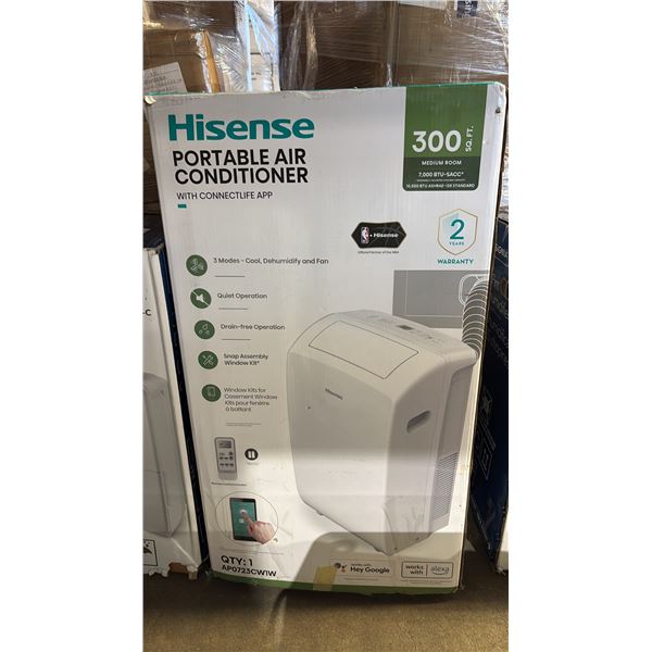 HISENSE 7,000 BTU PORTABLE AIR CONDITIONER IN BOX *WORKING CONDITION UNKNOWN/MAY BE MISSING PARTS