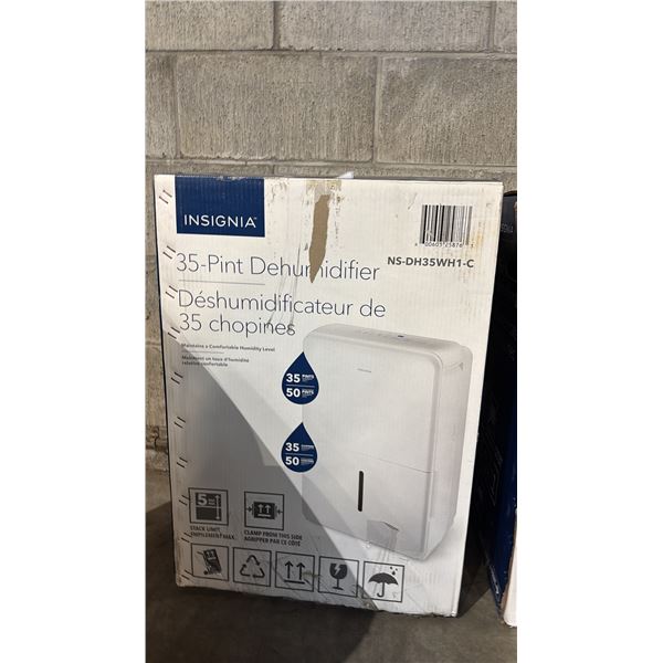 INSIGNIA 35-PINT DEHUMIDIFIER IN BOX - *WORKING CONDITION UNKNOWN/MAY BE MISSING PARTS & OR PIECES*
