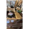 Image 4 : PALLET OF ASSTD. ITEMS: SNOWMAN PORCH LIGHT COVERS, FAUX FERN BUNDLES, ACRYLIC PENDANT STRANDS &