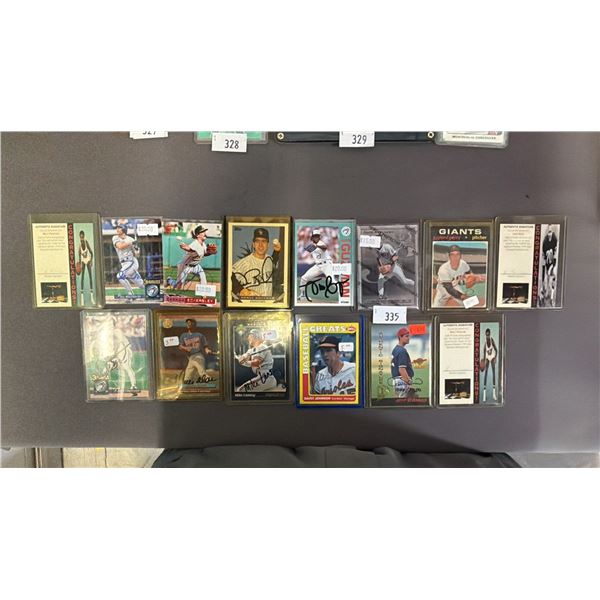 (13) ASSORTED BASEBALL CARDS *MANY AUTOGRAPHED* INCLUDING; ALEX RODRIGUEZ, JUAN GUZMAN, MOISES ALOU