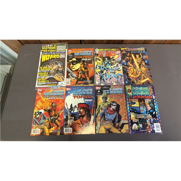 ASSORTED COMIC BOOKS INCLUDING; WOLVERINE, THE LONE RANGER & TONTO, PIT BULLS & MORE
