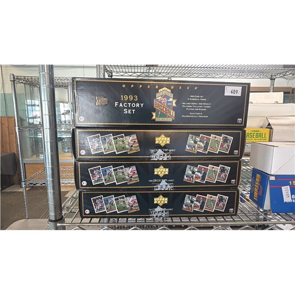 (4) 1993 UPPER DECK THE COLLECTOR'S CHOICE FACTORY SET BASEBALL CARDS
