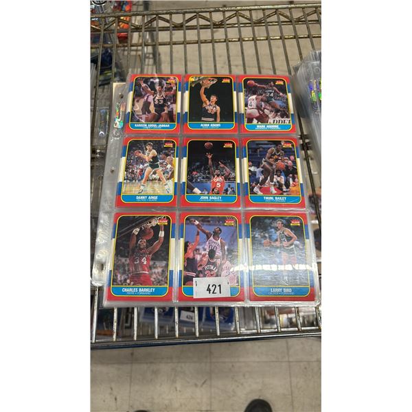 SLEEVES OF 1986 FLEER PREMIER BASKETBALL CARDS INCLUDING; #57 MICHAEL JORDAN