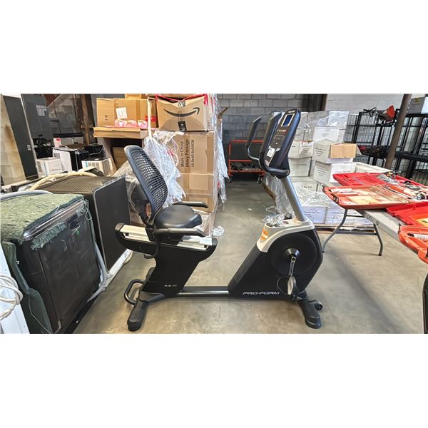 PROFORM 4.0 RT RECUMBENT EXERCISE BIKE WITH ADAPTER