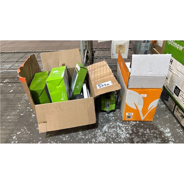 (2) HARVEST RIGHT FREEZE DRYER AIR PUMPS & A BOX OF ACCESSORIES