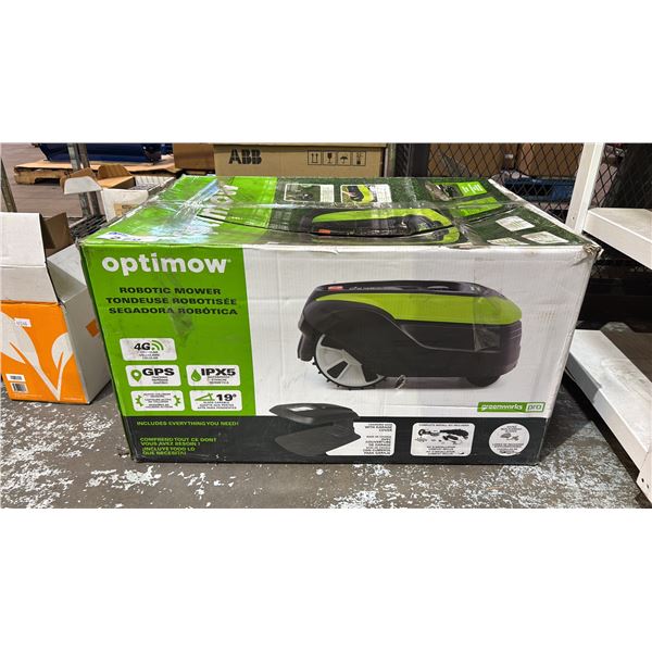 OPTIMOW ROBOTIC MOWER IN BOX *WORKING CONDITION UNKNOWN/MAY BE MISSING PARTS & OR PIECES*