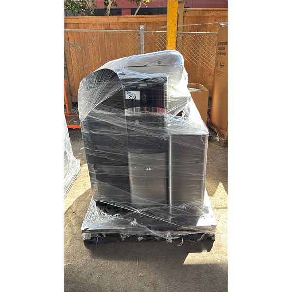 PALLET OF ASSORTED WATER COOLERS, OVE BIDET TOILET & KOHLER TRASH CANS *WORKING CONDITION UNKNOWN/