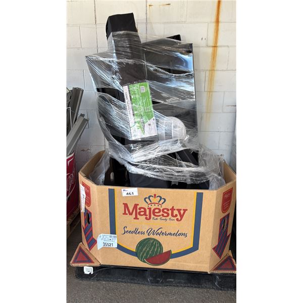PALLET OF ASSTD. FLOOR FANS, CANOPY, PLASTIC TABLES, WET/DRY VAC & MORE *WORKING CONDITION UNKNOWN/