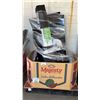 Image 1 : PALLET OF ASSTD. FLOOR FANS, CANOPY, PLASTIC TABLES, WET/DRY VAC & MORE *WORKING CONDITION UNKNOWN/