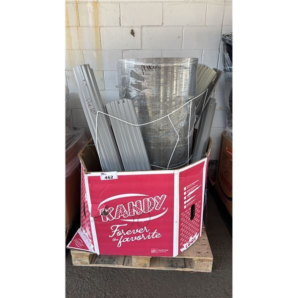 PALLET OF METAL WATER HEATER JACKETS, METAL GUTTERS, AND OTHER METAL PIECES *WORKING CONDITION