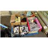 Image 1 : PALLET OF HOUSEHOLD ITEMS: BOOKS, CHRISTMAS DECOR, MINIATURE FLAGS & MORE: *MUST TAKE ALL ON PALLET*