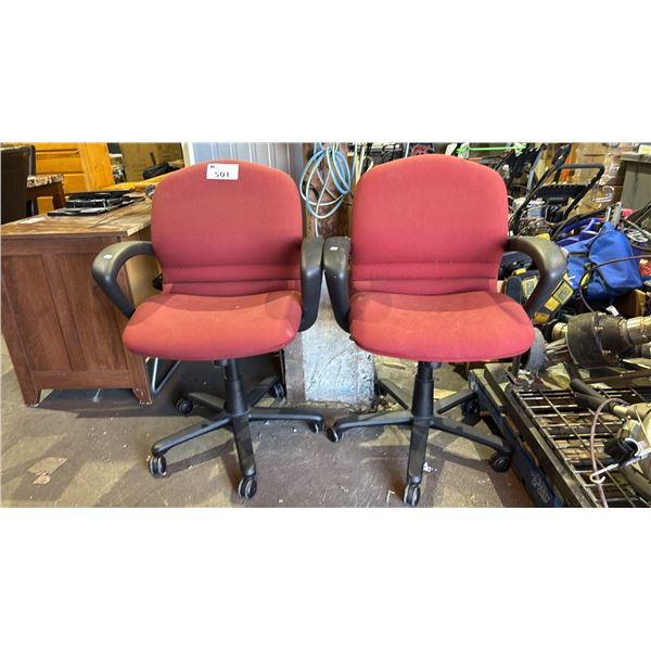 PAIR OF UPHOLSTERED TASK CHAIRS