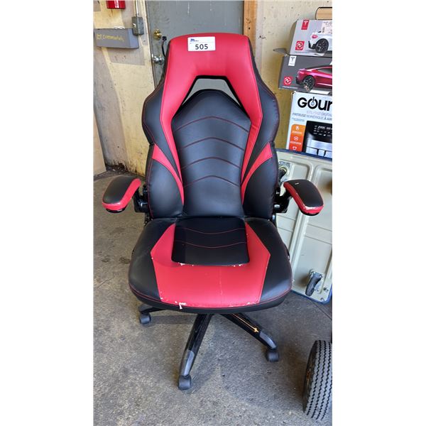 RED & BLACK ERGONOMIC GAMING CHAIRS WITH FLIP UP ARMS