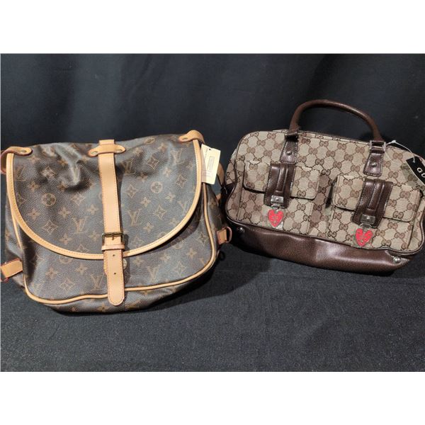 Louis Vuitton Monogram Canvas Messenger Bag and Gucci Monogram Handbag, Replicas