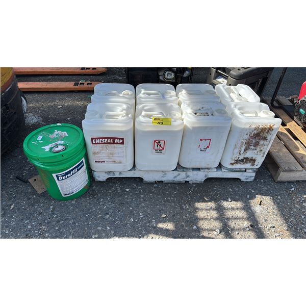 8 BOTTLES OF ENECON ENESEAL MP & 5 GALLON PAIL OF ENECON ENECRETE DURAFILL ACTIVATOR