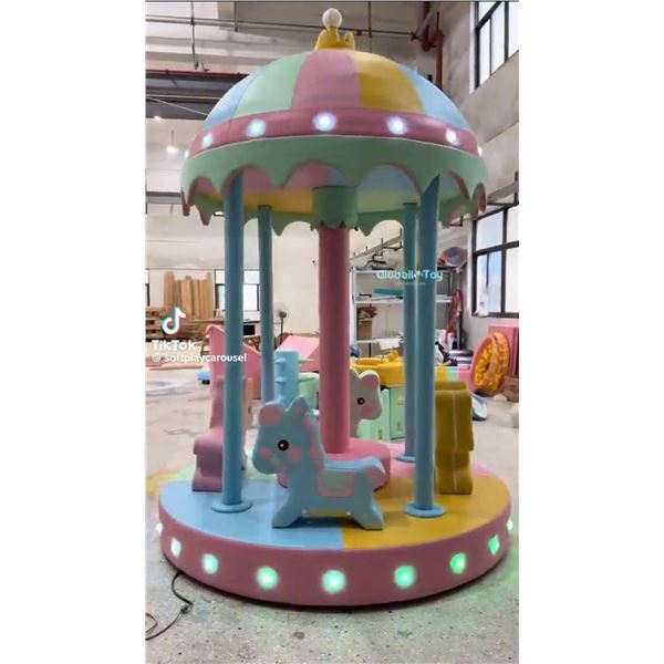 *NEW - READY TO ASSEMBLE* KIDS RIDABLE CAROUSEL WITH LIGHTS