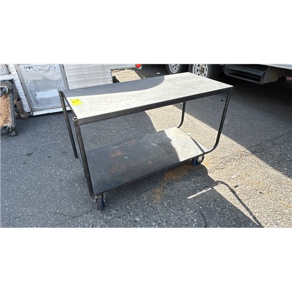 METAL 2-TIER PUSH CART (NO HANDLE)