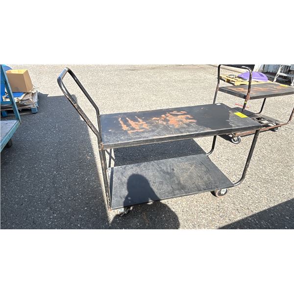 METAL 2-TIER PUSH CART