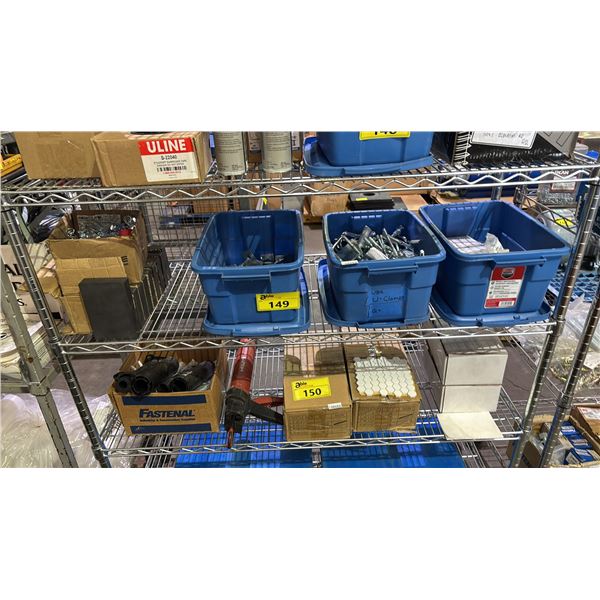 SHELF OF CHANNEL SPRING NUTS, U-BOLT CLAMPS, HEAVY DUTY MAGNETS & MORE